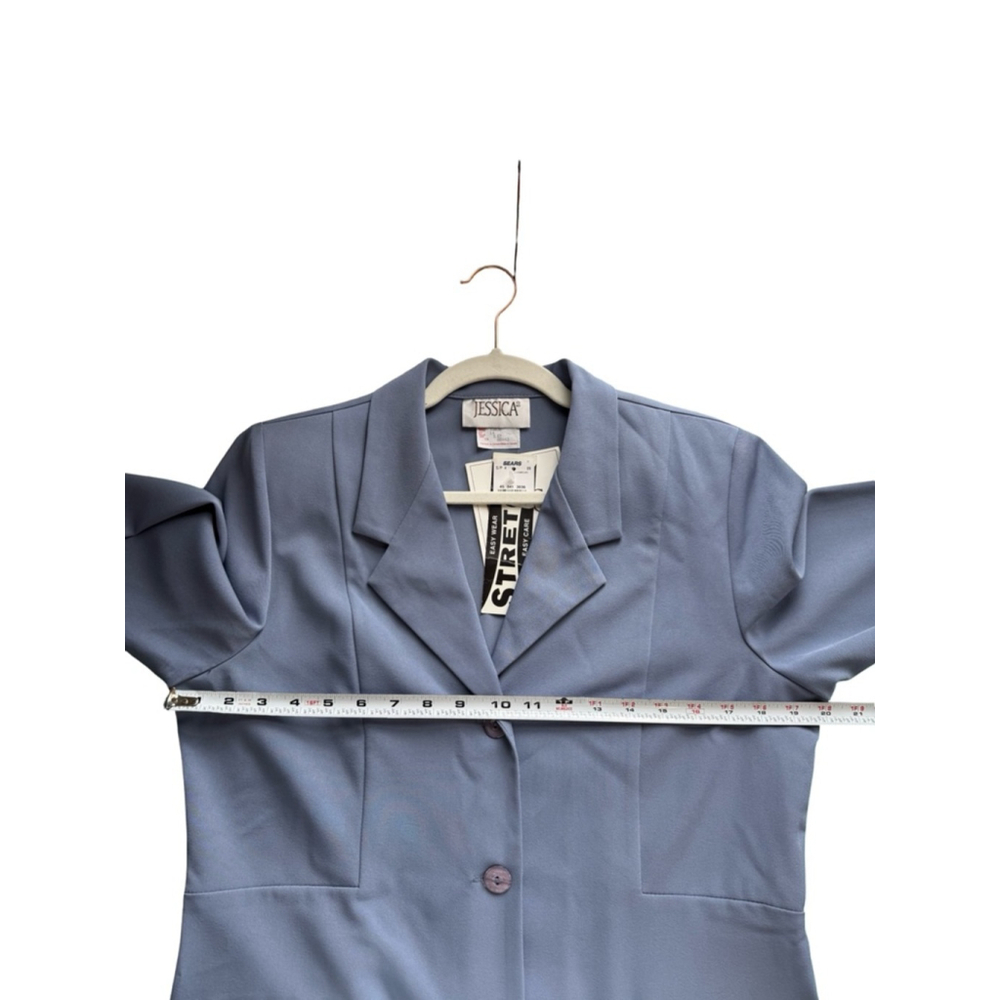 Jessica Soft Blue Tailored BlazerJacket Size 12 Vintage 90s Office Minimalist - Picture 8 of 14